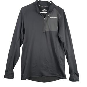 Nike Mens Size S‎ Long Sleeve Running Pullover Black Dri-Fit Sporty Athletic Gym